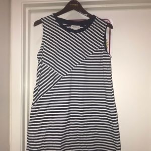 liz clairborne navy blue striped dress